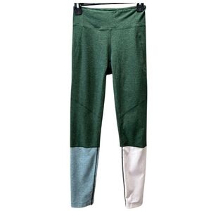 Outdoor Voices Colorblock 7/8 Dipped Warmup Legging Hunter Green/Blue/Pink Sz S